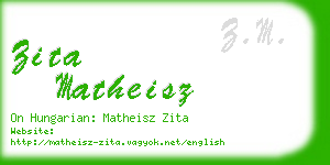 zita matheisz business card